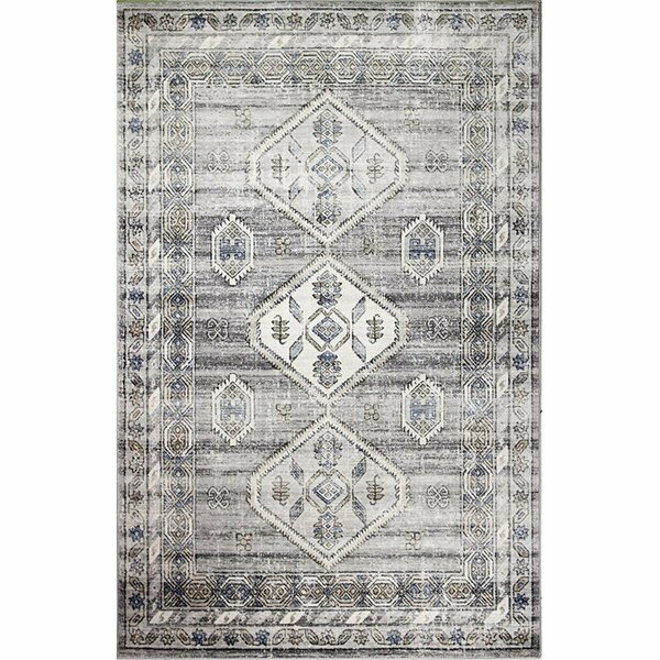 Bashian 3 ft. 6 in. x 5 ft. 6 in. Sierra Collection Transitional Polpropylene Power Loom Area Rug, Ash S231-ASH-4X6-SE1002